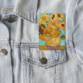 Sunflowers, Post Impressionist Still Life Painting 缶バッジ (インサイチュ)