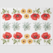 Sunflowers, Red Poppies & Eucalyptus  Decoupage 薄葉紙 (正面)