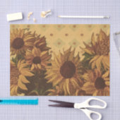 Sunflowers retro vintage backdrop 薄葉紙 (クラフト)