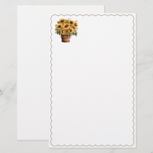 Sunflowers Stationery Paper 便箋 (正面/裏面)