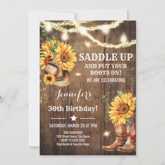 Sunflowers Sunflowers Birthday 招待状 (正面)