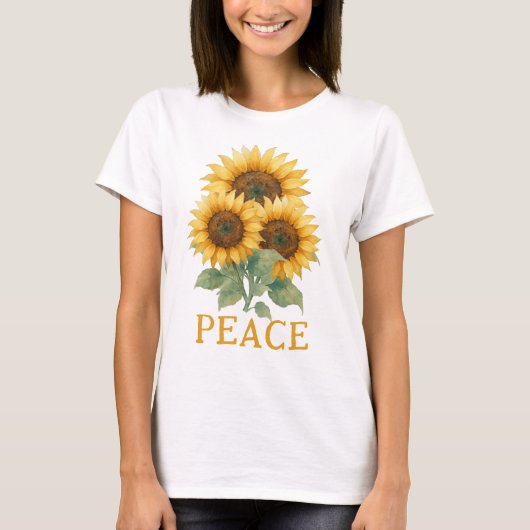 Sunflowers symbol of Peace Tシャツ (正面)