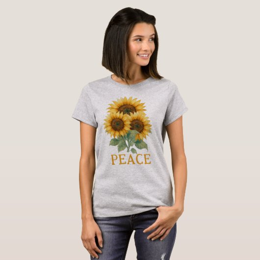 Sunflowers symbol of Peace Tシャツ (正面フル)