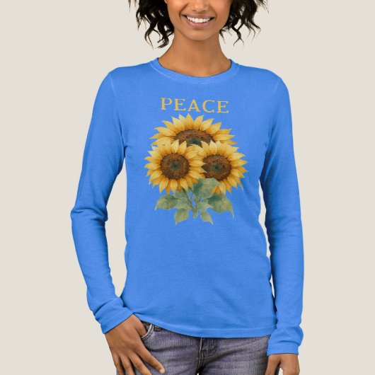 Sunflowers symbol of Peace Tri-Blend shirt トライブレンドＴシャツ (正面)