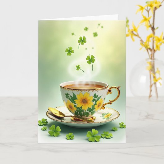 Sunflowers Tea Happy Day Card カード (黄色い花)