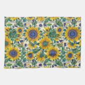Sunflowers. Ukrainian folk art pattern. キッチンタオル (横)