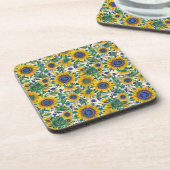 Sunflowers. Ukrainian folk art pattern. コースター (左側)
