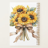Sunflowers Watercolor Custom Name   プランナー手帳 (裏面)