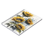 Sunflowers - Watercolor flowers ノートブック (左側)