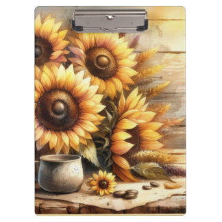 Sunflowers Watercolor Painting クリップボード