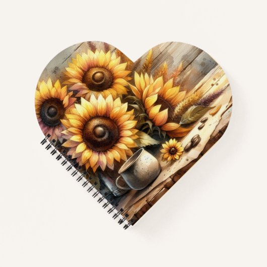 Sunflowers Watercolor Painting ノートブック (正面)