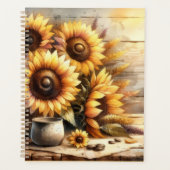 Sunflowers Watercolor Painting プランナー手帳 (正面)