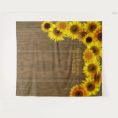 Sunflowers Wedding Backdrop to Personalize タペストリー (正面(横))