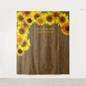 Sunflowers Wedding Backdrop to Personalize タペストリー (正面)