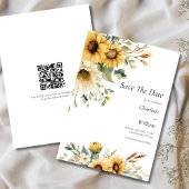 Sunflowers Wedding Save The Date QR Code 招待状
