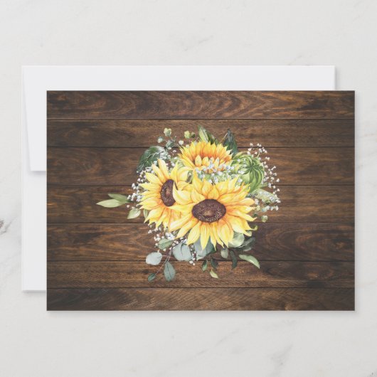 Sunflowers Western Before I do BBQ Couples Shower 招待状 (裏面)