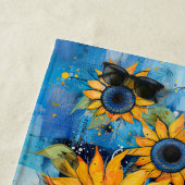 Sunflowers Wildflowers Flower Mixed Media Design ビーチタオル (インサイチュ)