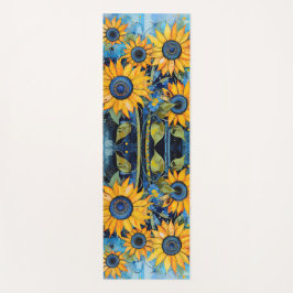 Sunflowers Wildflowers Flower Mixed Media Design ヨガマット