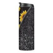 Sunflowers With Black Glitter in Zipper Design タンブラー (回転右)