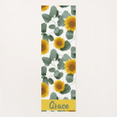 Sunflowers with Eucalyptus Leaves Pattern Custom ヨガマット (正面)