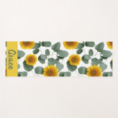Sunflowers with Eucalyptus Leaves Pattern Custom ヨガマット (正面(横))