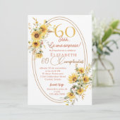 Sunflowers Women Spanish Surprise 60th Birthday 招待状 (スタンド正面)