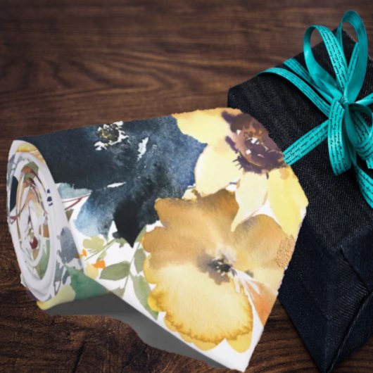 Sunflowers Yellow Navy Blue Flower Floral Neck Tie ネクタイ