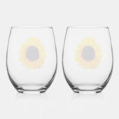 Sunflowers Yellow Orange Beautiful Drinkware Set ステムなしワイングラス (裏面)