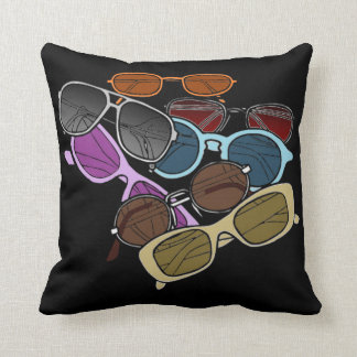 Sunglasesのカラフルな白黒枕 クッション