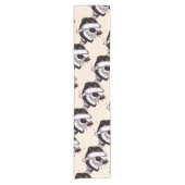 sunglassが付いているサンタのかわいいスカル ショートテーブルランナー (正面)