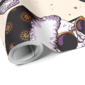 sunglassが付いているサンタのかわいいスカル ラッピングペーパー (ロールコーナー)