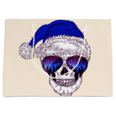 sunglassが付いているサンタのかわいいスカル ラージペーパーバッグ (正面)