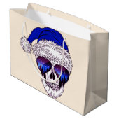 sunglassが付いているサンタのかわいいスカル ラージペーパーバッグ (裏面アングル)
