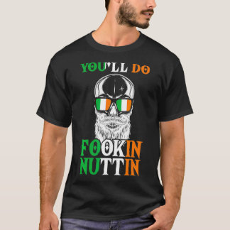 SunglasseでFookin Nuttin Irishスカルをする Tシャツ