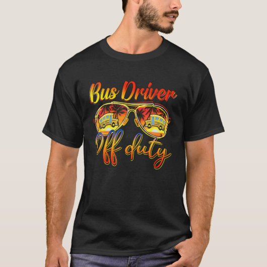Sunglasses Bus Driver Off Duty Bus Driver Summer V Tシャツ (正面)