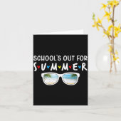 Sunglasses Palm Tree Beach School Out For Summer カード (黄色い花)