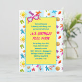 Sunglasses Summer Birthday Pool Party  招待状 (スタンド正面)