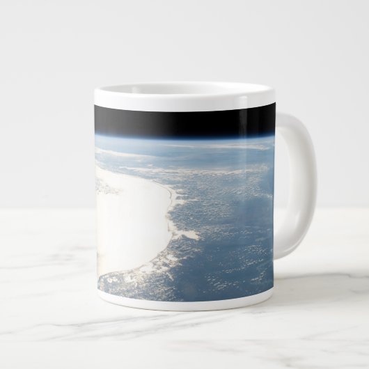 Sunglintはメキシコ湾を反射する ジャンボコーヒーマグカップ (正面右)