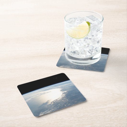 Sunglintはメキシコ湾を反射する スクエアペーパーコースター (インサイチュ)