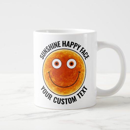 Sunhine Happy Face Personalized Custom Giant Mug ジャンボコーヒーマグカップ (右)