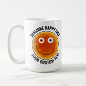 Sunhine Happy Face Personalized Custom Large Mug コーヒーマグカップ (左)