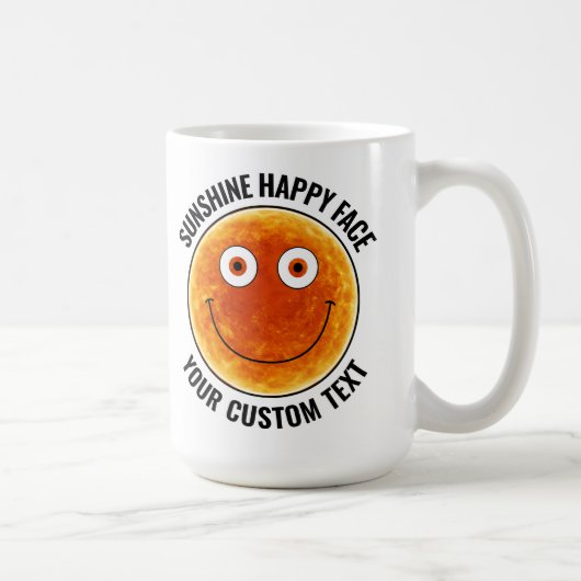Sunhine Happy Face Personalized Custom Large Mug コーヒーマグカップ (右)