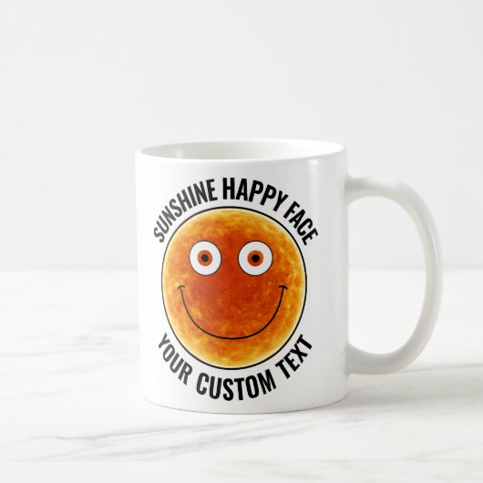 Sunhine Happy Face Personalized Custom Mug コーヒーマグカップ (右)