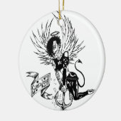 Sunken Love – パンクロックピンアップタトゥー セラミックオーナメント (左)