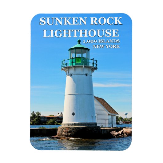 Sunken Rock Light house, New York Flexi Magnet マグネット (縦)