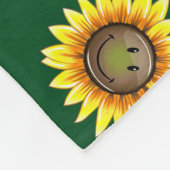 Sunkissedの微笑のヒマワリ フリースブランケット (角)