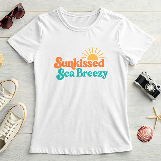 Sunkissed Sea Breezy; Retro Surf-Inspired Summer Tシャツ