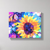 Sunlight & Butterflies Sunflower Canvas Art キャンバスプリント (正面)
