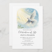 Sunlight Dove Funeral Celebration Invitation 招待状 (正面/裏面)