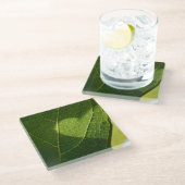 Sunlight Heart Leaf Glass Coaster ガラスコースター (アングル)